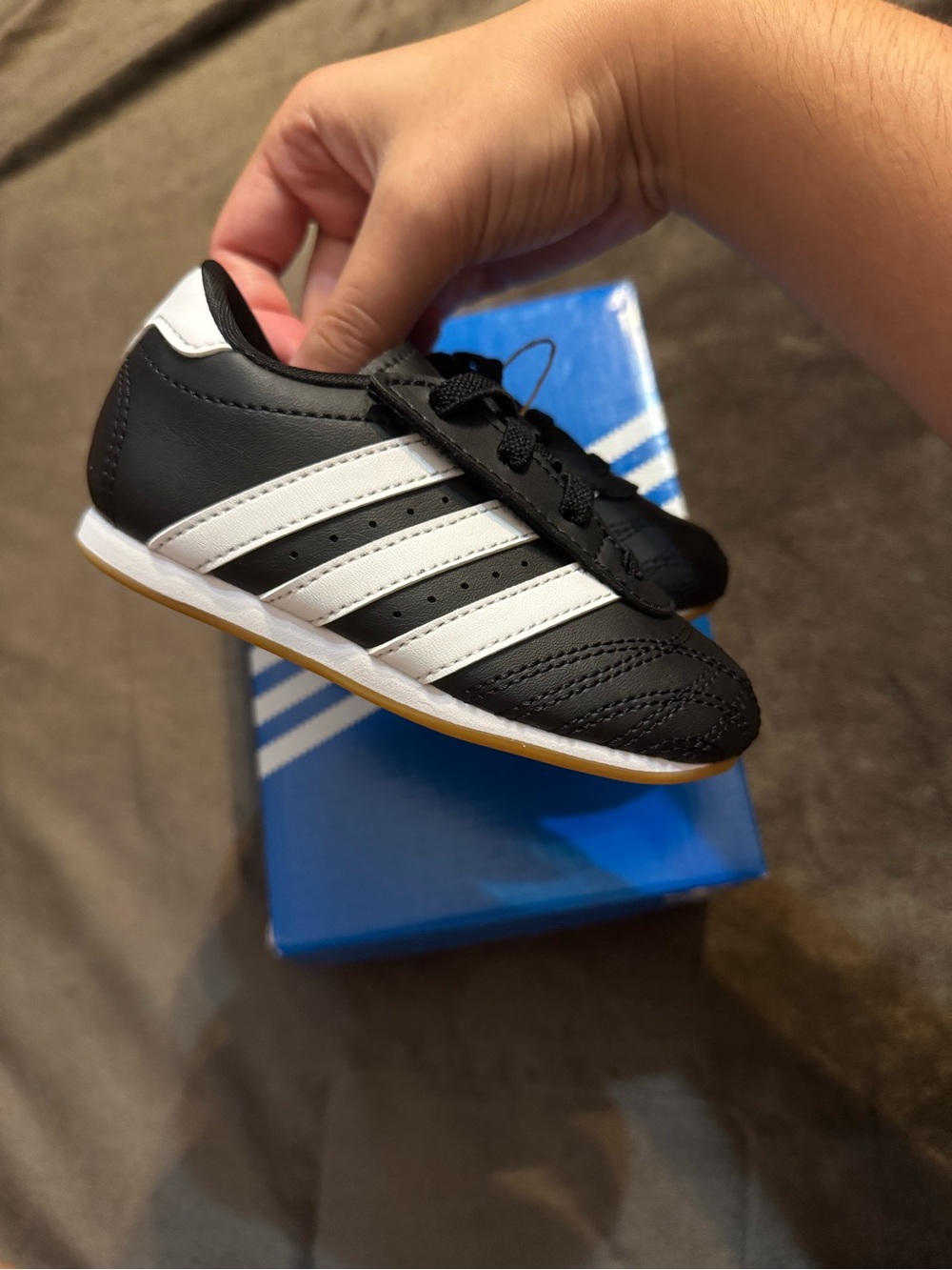 adidas Kids Black and White Classic Stripe Sneakers